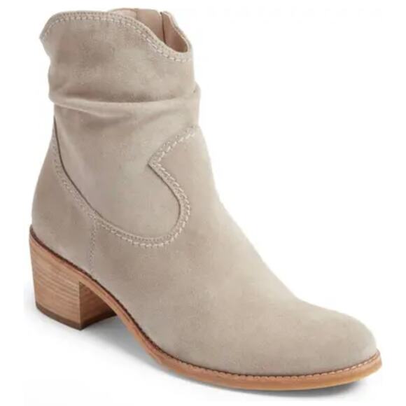 Paul Green Shilo Western Booties Size 5 NWOT Velvet Suede Stone Grey Nordstrom - Picture 1 of 10